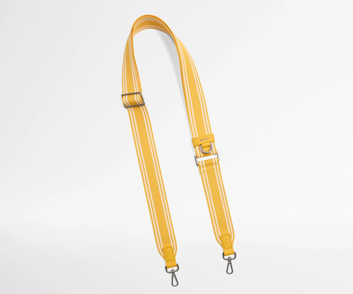 Crossbody Strap in Yellow Stripe