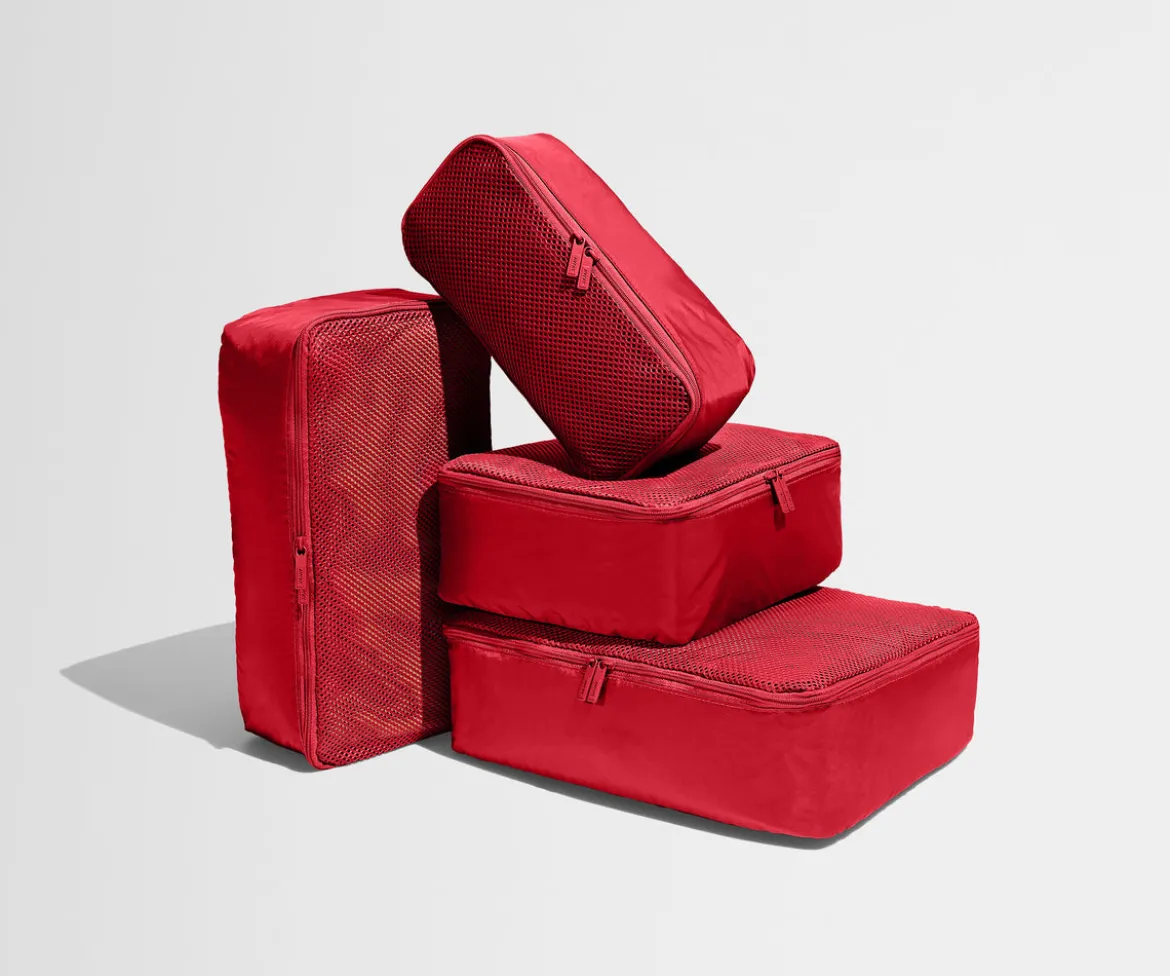 Insider Packing Cubes (Set of 4) in Cherry Red