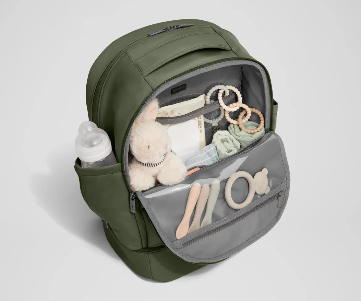 The Double Diaper Backpack in Olive Green