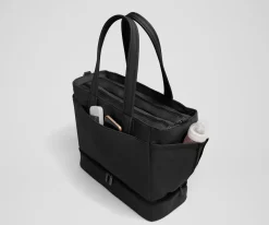 The Double Diaper Tote in Jet Black