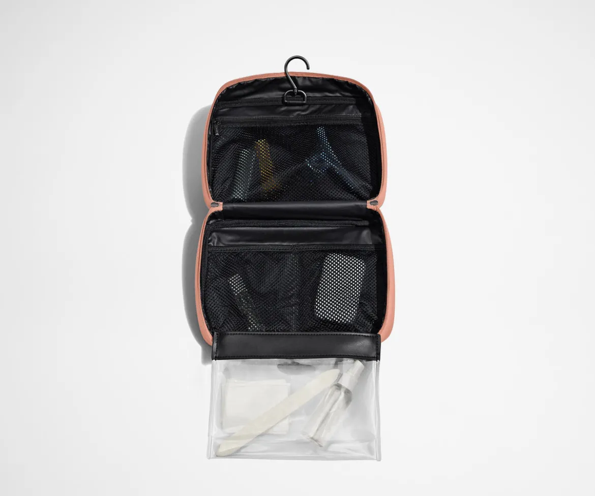 The Hanging Toiletry Bag in Clay Pink